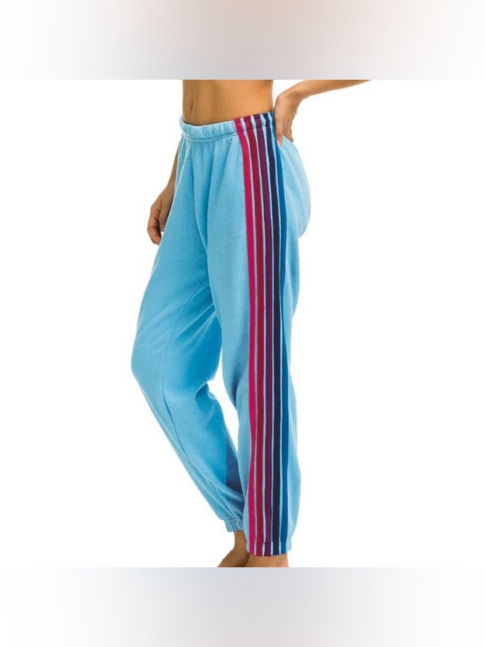 Aviator Nation Blue 5 Stipe Sweatpants